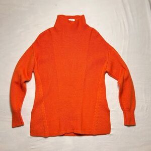 Reiss Sweater Womens XS Orange Wool Blend Alpaca Soft Turtleneck Slouchy